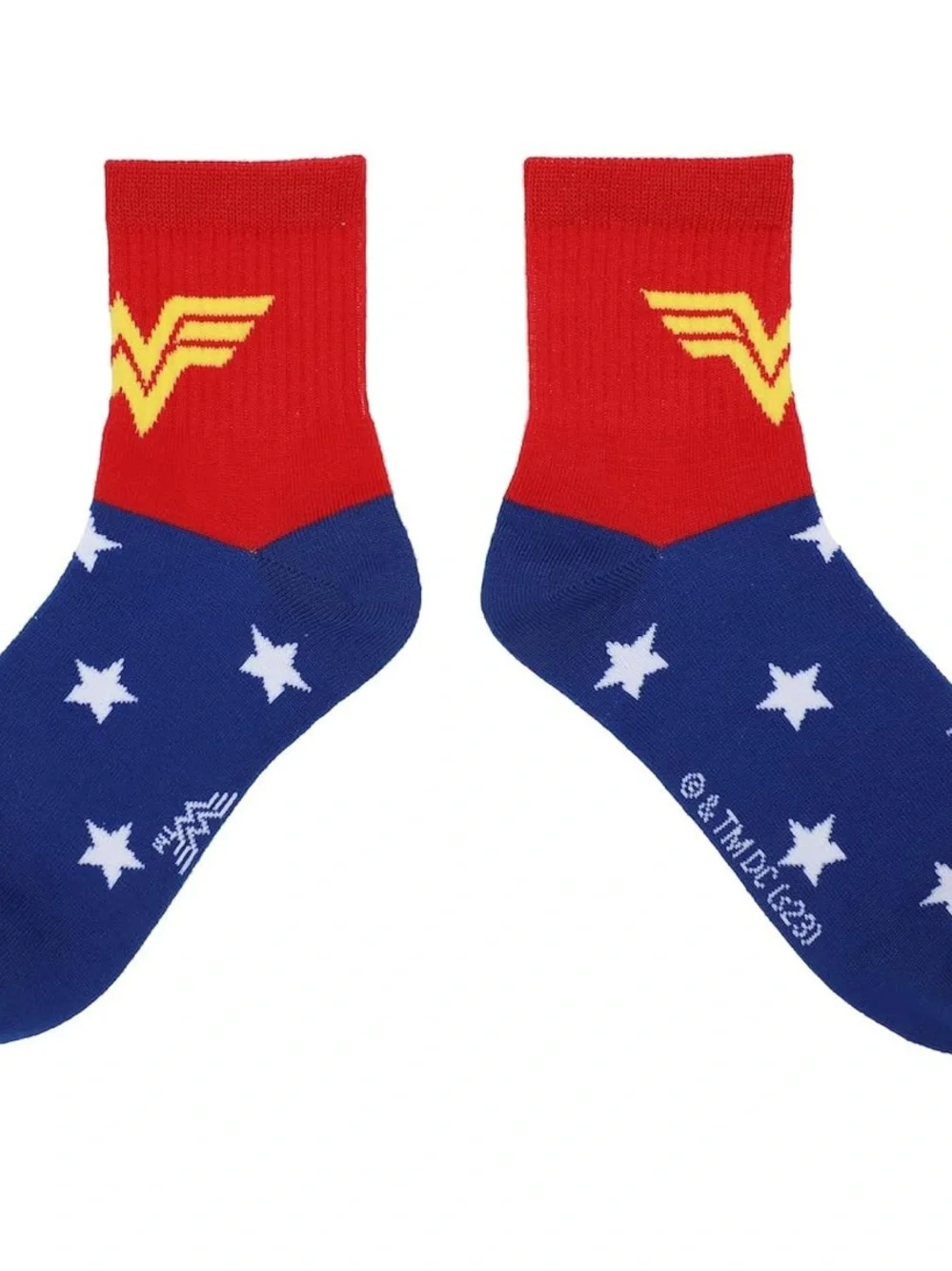 Bioworld Wonder Woman Crew Socks - Red, White, Blue